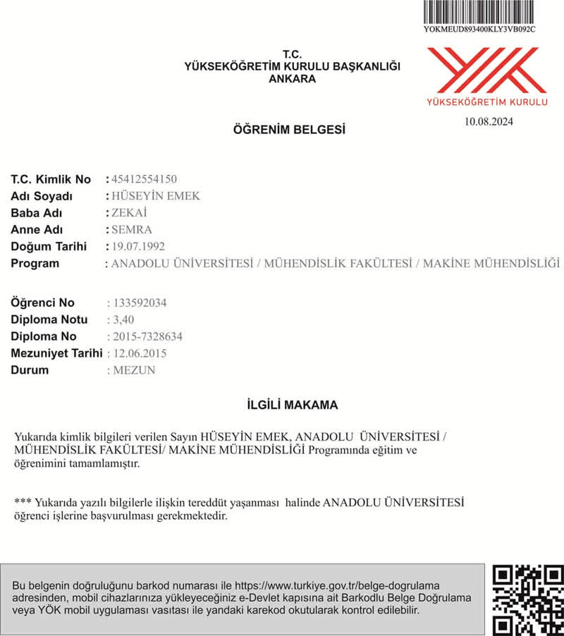 E-Devlet onay görseli